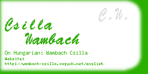 csilla wambach business card